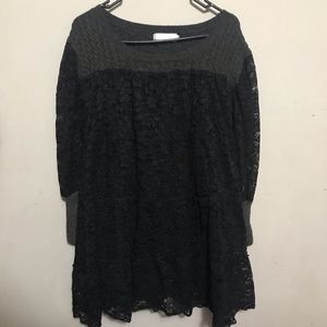 Simply Couture Lace Sweater Babydoll Top